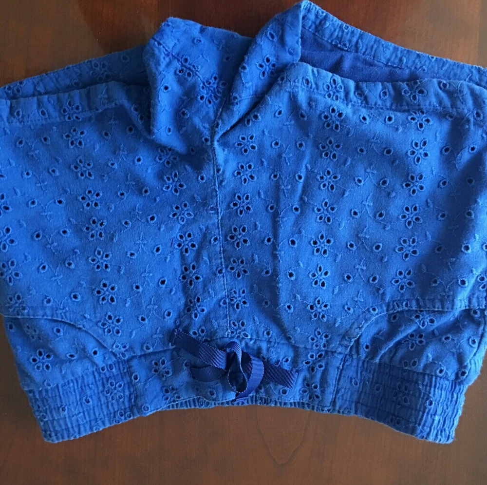 Mid-High Waisted Blue Fitted Shorts